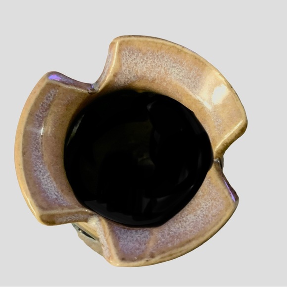 Flat Earth. Art Pottery Votive Candle holder - Picture 4 of 4